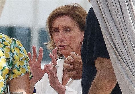 pelosi boobs|Nancy Pelosi, 82, wears a plunging swimsuit for Italian beach day